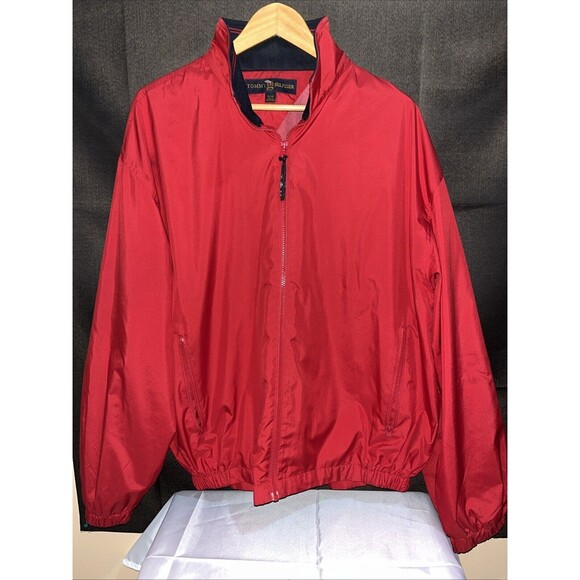 Tommy Hilfiger Golf Jacket Men’s XL Red Long Sleeve Full Zipper Solid Color - Picture 1 of 10